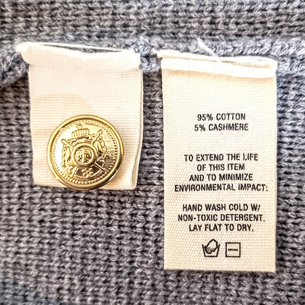 Alex Mill Paris Grey Cotton Cashmere Sweater Jacket NWOT - Picture 7 of 7